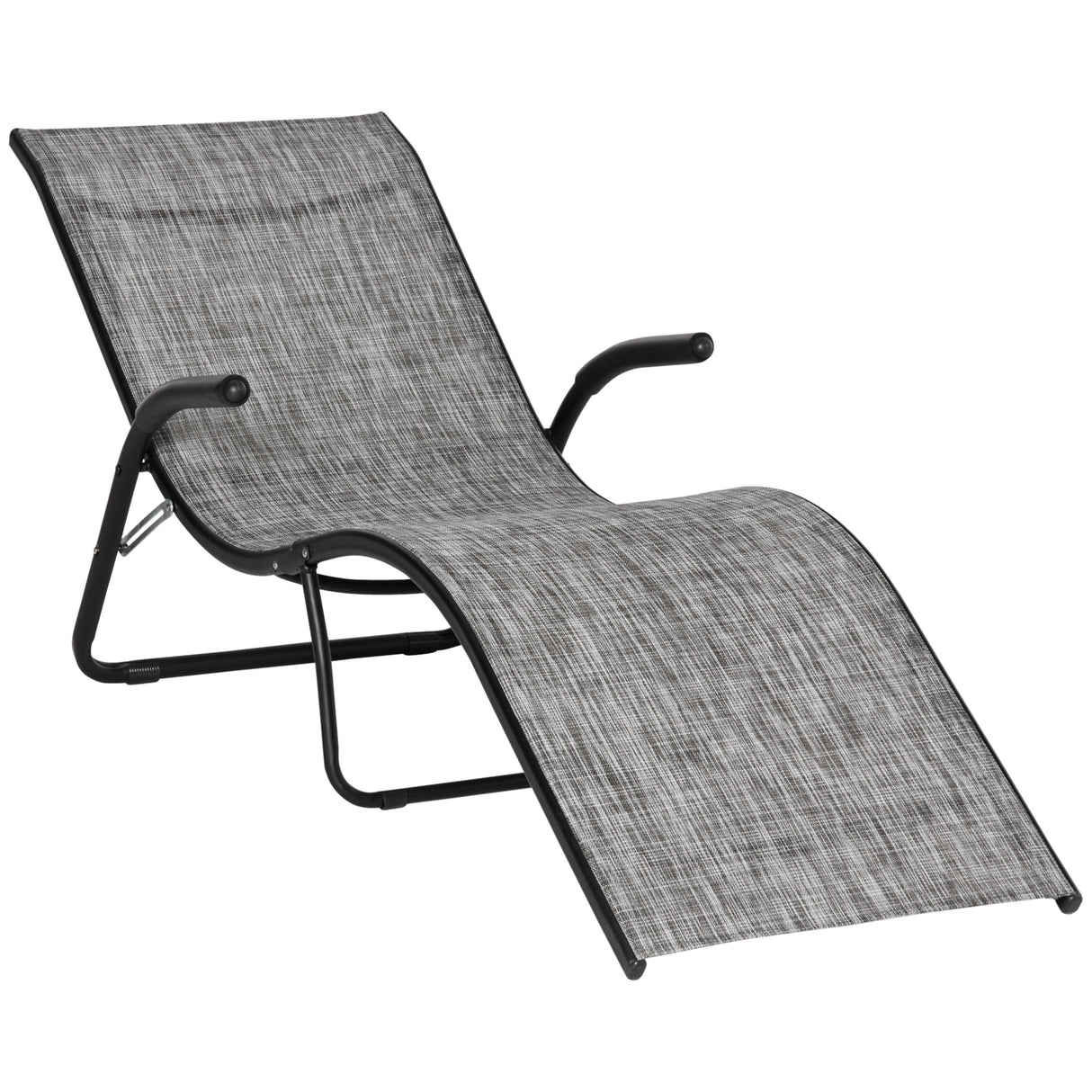 easycomfort easycomfort lettino prendisole pieghevole ergonomico da esterno in metallo e tessuto a rete 170x62x68cm grigio
