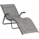 easycomfort easycomfort lettino prendisole pieghevole ergonomico da esterno in metallo e tessuto a rete 170x62x68cm grigio