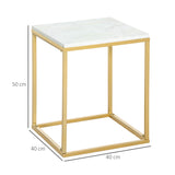 easycomfort easycomfort tavolino da caffe per casa e giardino in metallo con effetto marmo 40x40x50cm oro