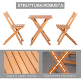 easycomfort easycomfort set 3 pezzi tavolo e sedie da giardino pieghevoli in legno per esterni terrazzo picnic o campeggio salvaspazio e compatto teak