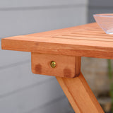 easycomfort easycomfort set 3 pezzi tavolo e sedie da giardino pieghevoli in legno per esterni terrazzo picnic o campeggio salvaspazio e compatto teak