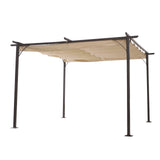 easycomfort easycomfort gazebo pergola da giardino parasole retraibile cornice nera tendale beige 350 x 350 x 230cm ean 8055776912202