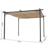easycomfort easycomfort gazebo pergola da giardino parasole retraibile cornice nera tendale beige 350 x 350 x 230cm ean 8055776912202