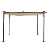 easycomfort easycomfort gazebo pergola da giardino parasole retraibile cornice nera tendale beige 350 x 350 x 230cm ean 8055776912202