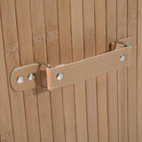 easycomfort easycomfort cesta portabiancheria in bambu con coperchio e fodera rimovibile naturale 40x30x60cm