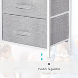 easycomfort easycomfort cassettiera con 5 cassetti pieghevoli e rimovibili in tessuto grigio ean 8054144134062