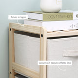 easycomfort easycomfort cassettiera con 6 cassetti in tessuto pieghevoli ed estraibili 59x28x70cm legnobeige