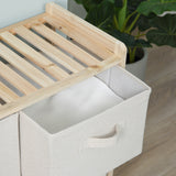 easycomfort easycomfort cassettiera con 6 cassetti in tessuto pieghevoli ed estraibili 59x28x70cm legnobeige