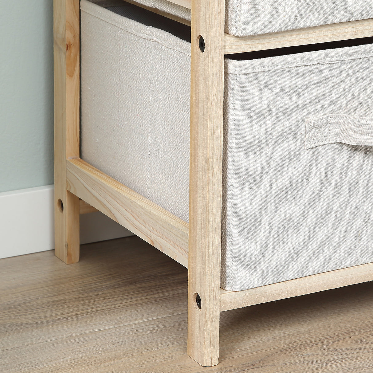 easycomfort easycomfort cassettiera con 6 cassetti in tessuto pieghevoli ed estraibili 59x28x70cm legnobeige