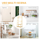 easycomfort easycomfort appendiabiti in legno di bambu da terra con ripiani 70x42x164cm colore legno