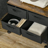 easycomfort easycomfort appendiabiti da terra con mobile da 6 cassetti in tessuto e ripiano aperto 63 5x40x172 5 cm nero e marrone