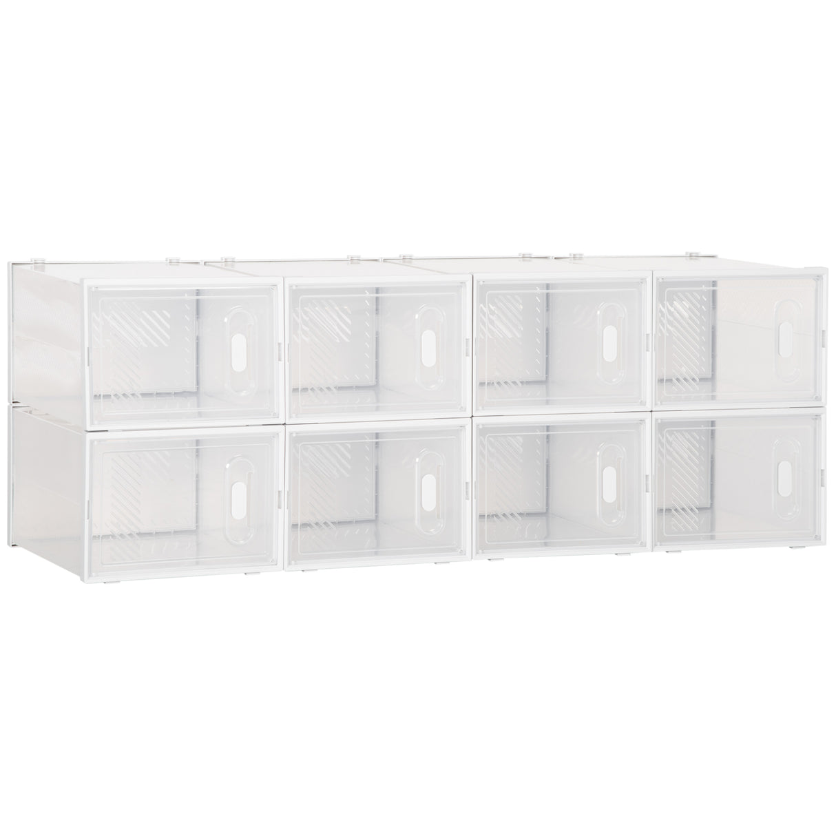 easycomfort easycomfort mobile scarpiera modulare salvaspazio 8 cubi 28x36x21 cm in plastica pp bianco