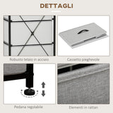 easycomfort easycomfort cassettiera 8 cassetti in tessuto rimovibili in legno e acciaio stile industriale 45x30x116cm