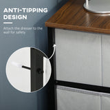 easycomfort easycomfort cassettiera 6 cassetti in tessuto rimovibili in legno e acciaio stile industriale 80x30x62 5cm