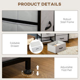 easycomfort easycomfort cassettiera 6 cassetti in tessuto rimovibili in legno e acciaio stile industriale 80x30x62 5cm