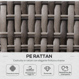 easycomfort easycomfort salotto da giardino con 2 divani e tavolo in pe rattan grigio