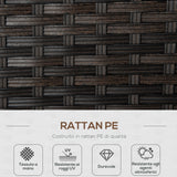 easycomfort easycomfort divano da giardino 2 posti in rattan pe divano da esterno con cuscini imbottiti e piedini regolabili 132x70x74cm marrone