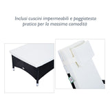 easycomfort easycomfort set 2 sdraio lettino prendisole in rattan con materassino imbottito e tavolino nero