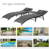 easycomfort easycomfort lettini prendisole richiudibili con cuscini rimovibili e tavolino pieghevole set 3 pz in rattan grigio