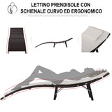 easycomfort easycomfort set 2 sdraio lettino e tavolino in pe rattan con cuscini rimovibili marrone crema ean 8055776911977