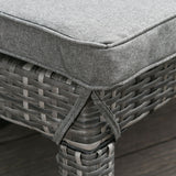 easycomfort easycomfort set 2 sdraio da giardino in pe rattan con cuscino imbottito grigio ean 8055776914077