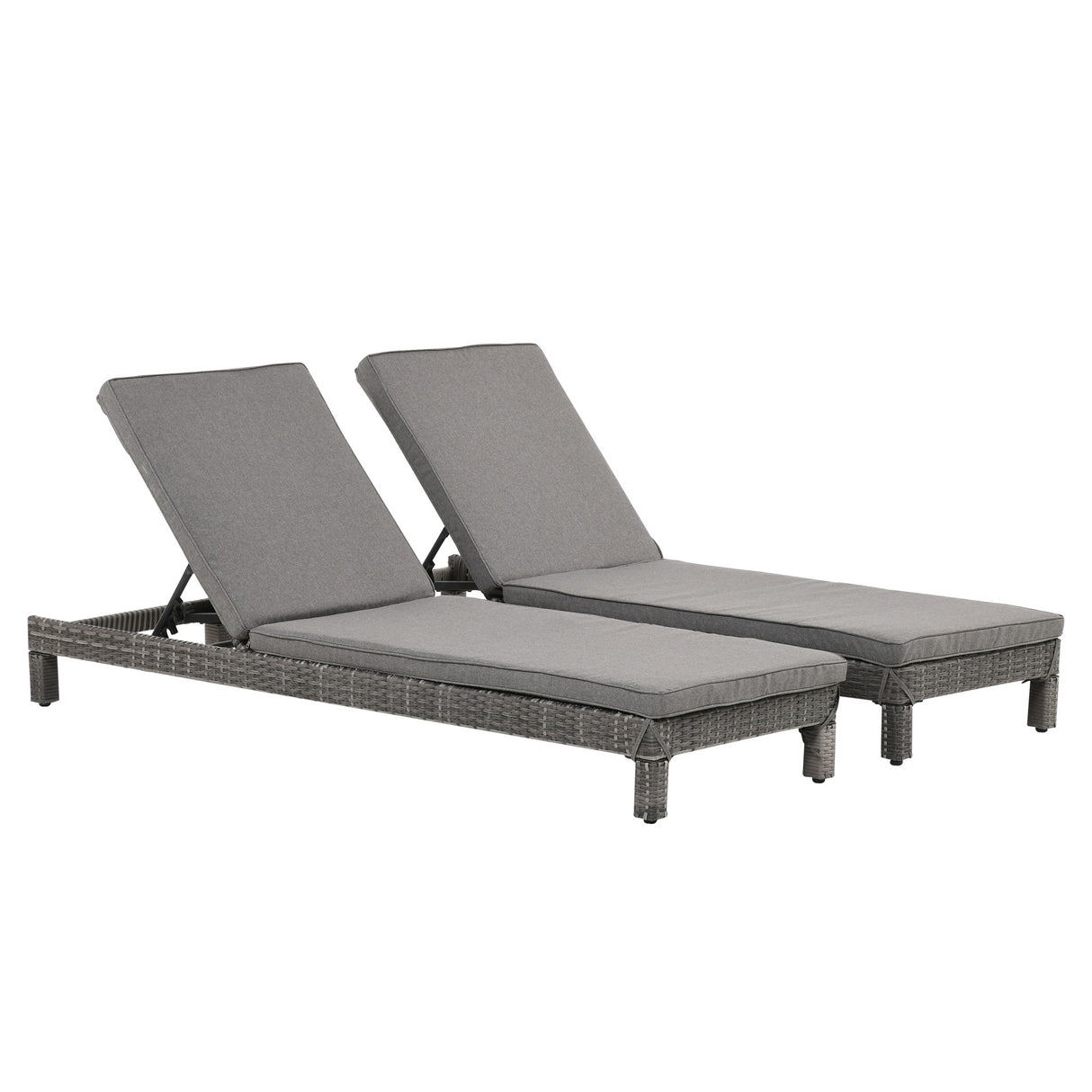 easycomfort easycomfort set 2 sdraio da giardino in pe rattan con cuscino imbottito grigio ean 8055776914077