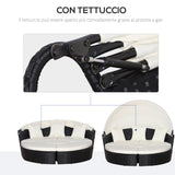 easycomfort easycomfort set componibile divano circolare da esterno in pe rattan nero e beige