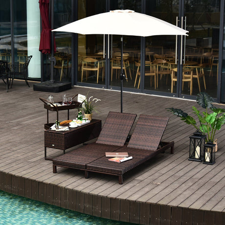 easycomfort easycomfort lettino sdraio prendisole a 2 posti in pe rattan marrone con materassino bianco ean 8055776914992