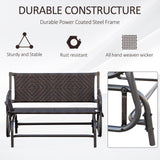 easycomfort easycomfort panchina a dondolo da giardino 2 posti in rattan con tasche laterali ean 8055776914046