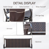 easycomfort easycomfort panchina a dondolo da giardino 2 posti in rattan con tasche laterali ean 8055776914046