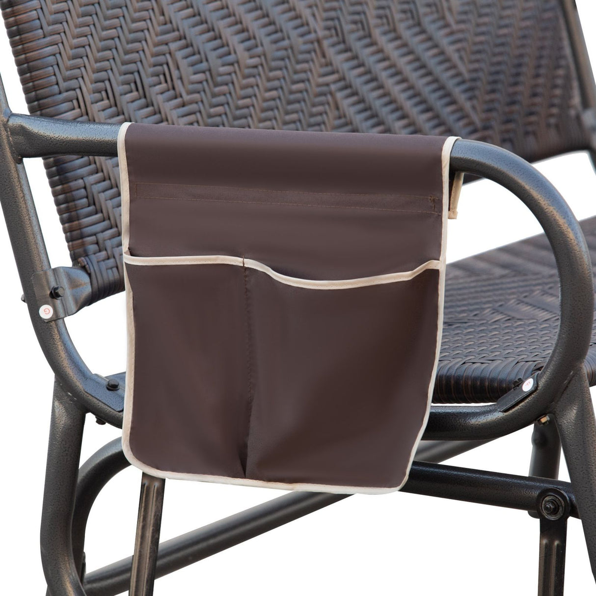 easycomfort easycomfort panchina a dondolo da giardino 2 posti in rattan con tasche laterali ean 8055776914046