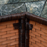 easycomfort easycomfort orto rialzato a 3 livelli in rattan sintetico senza fondo per piante e verdure 120x120x40cm grigio