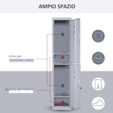 easycomfort easycomfort armadietto guardaroba in acciaio 4 ripiani 2 porte con chiusura di sicurezza grigio 38x46x180cm ean 8054111847179