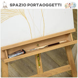 easycomfort easycomfort cavalletto per pittura pieghevole in faggio con altezza e angolazione regolabile 65x110x180 235 cm