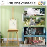 easycomfort easycomfort cavalletto per pittura pieghevole in faggio con altezza e angolazione regolabile 65x110x180 235 cm