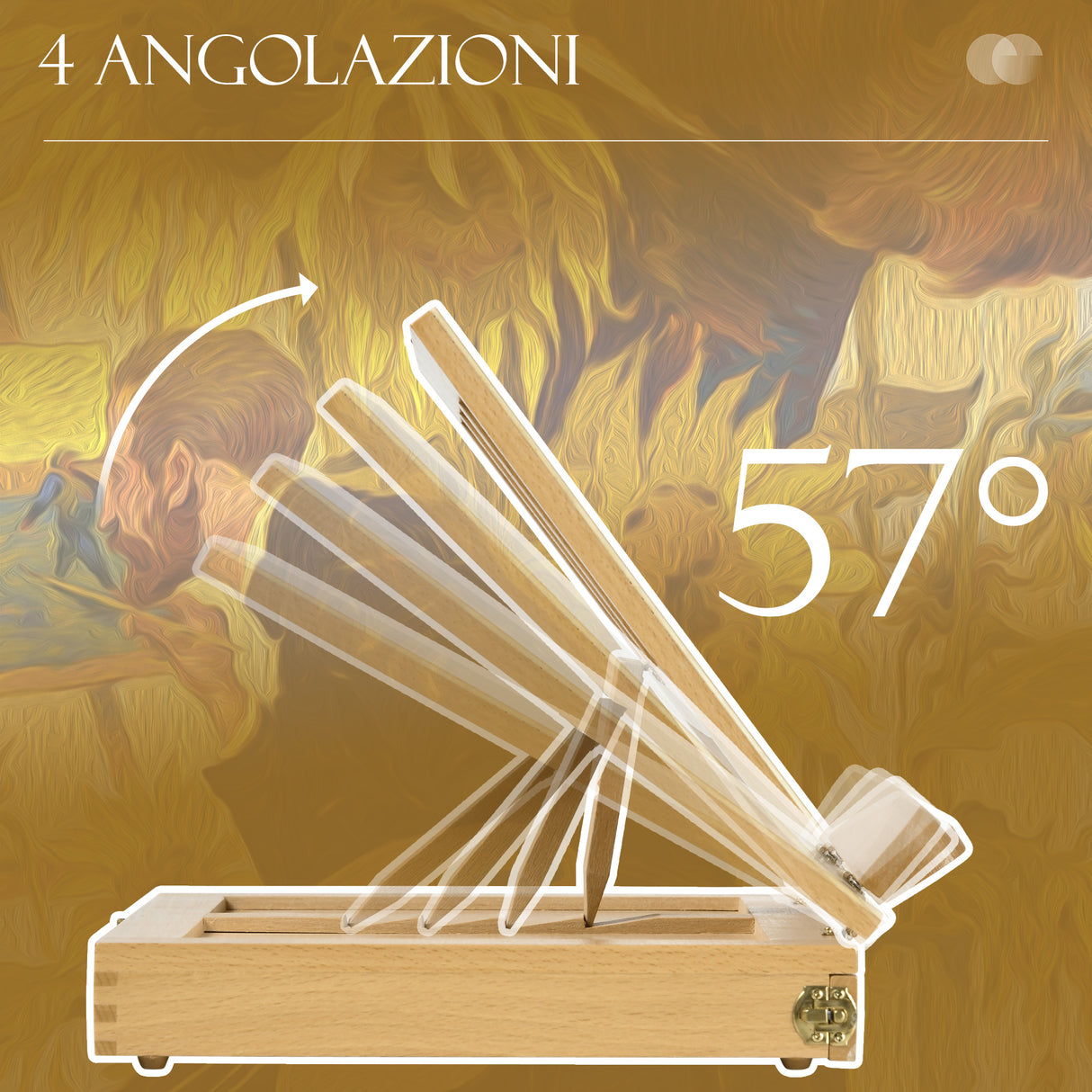 easycomfort easycomfort cavalletto per pittura pieghevole in faggio con angolazione regolabile e cassetto 33 5x26x26 cm