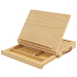 easycomfort easycomfort cavalletto per pittura pieghevole in faggio con angolazione regolabile e cassetto 33 5x26x26 cm