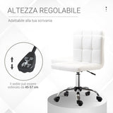 easycomfort easycomfort sedia girevole regolabile in pelle sintetica bianca 46x51x76 88cm ean 8054111848343
