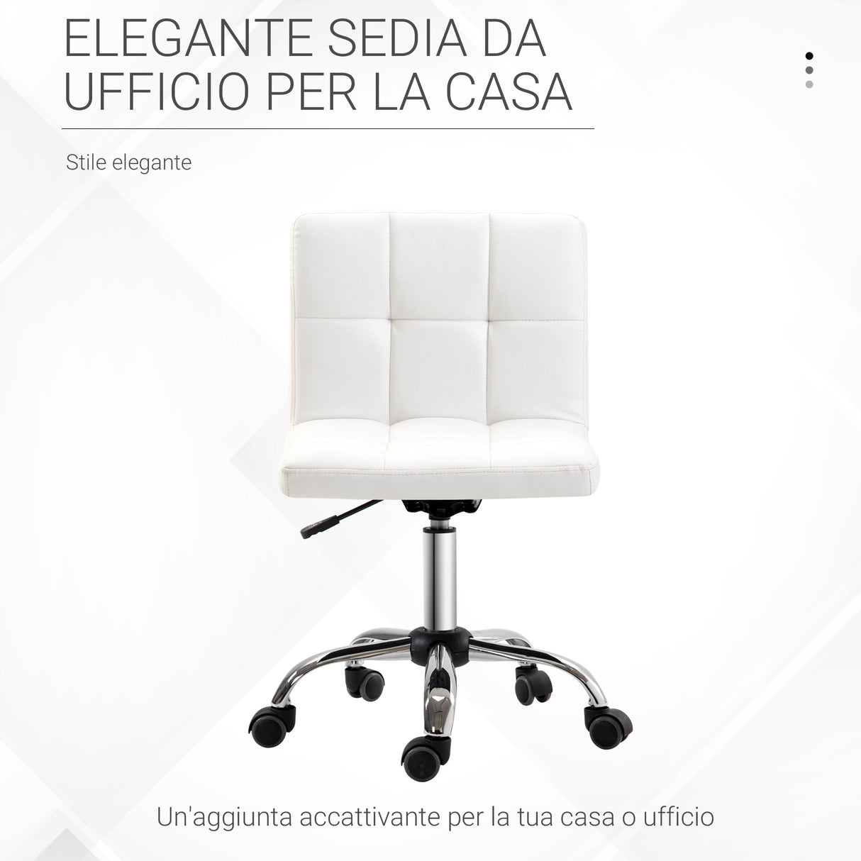 easycomfort easycomfort sedia girevole regolabile in pelle sintetica bianca 46x51x76 88cm ean 8054111848343