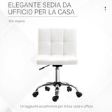 easycomfort easycomfort sedia girevole regolabile in pelle sintetica bianca 46x51x76 88cm ean 8054111848343