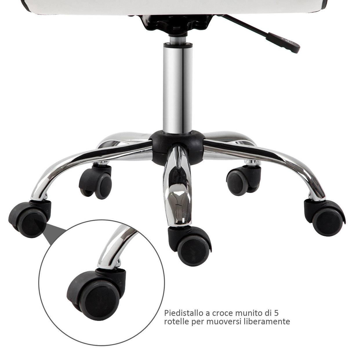 easycomfort easycomfort sedia girevole regolabile in pelle sintetica bianca 46x51x76 88cm ean 8054111848343