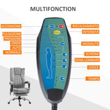 easycomfort easycomfort poltrona da ufficio massaggiante riscaldante altezza e reclinazione regolabili poggiapiedi retrattile 62x67x113 120cm grigio