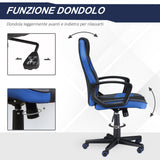 easycomfort easycomfort sedia gaming ergonomica poltrona da ufficio girevole con rotelle in pelle pu nera e blu altezza regolabile