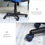easycomfort easycomfort sedia gaming ergonomica poltrona da ufficio girevole con rotelle in pelle pu nera e blu altezza regolabile