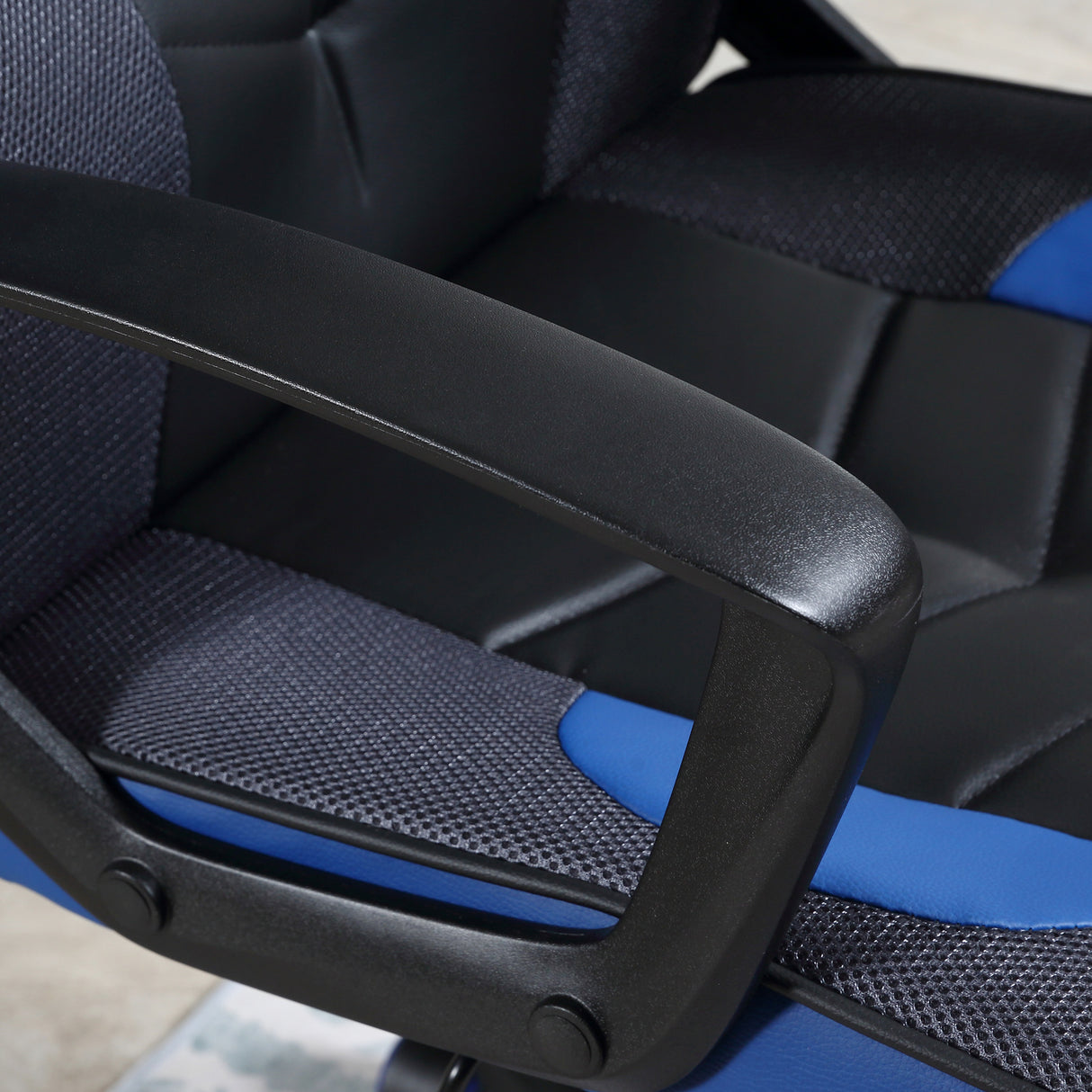 easycomfort easycomfort sedia gaming ergonomica poltrona da ufficio girevole con rotelle in pelle pu nera e blu altezza regolabile