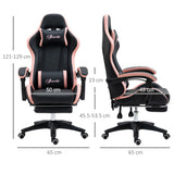 easycomfort easycomfort sedia da gaming rosa e nero con altezza regolabile e schienale reclinabile 65x65x121 129 cm