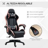 easycomfort easycomfort sedia da gaming rosa e nero con altezza regolabile e schienale reclinabile 65x65x121 129 cm