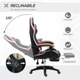easycomfort easycomfort sedia da gaming rosa e nero con altezza regolabile e schienale reclinabile 65x65x121 129 cm