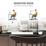 easycomfort easycomfort supporto per monitor pc in acrilico con scomparti centrali 57x19x11 5cm trasparente