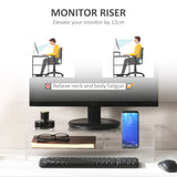 easycomfort easycomfort supporto monitor pc 24 max con 2 ripiani aperti in acrilico trasparente 50 8x19x12 cm
